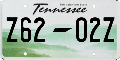 TN license plate Z6202Z