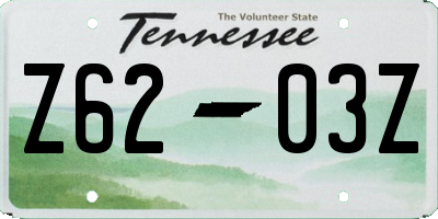 TN license plate Z6203Z