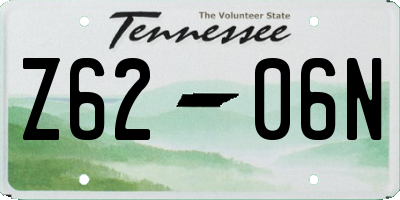 TN license plate Z6206N