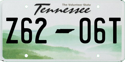 TN license plate Z6206T