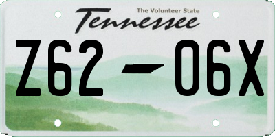 TN license plate Z6206X