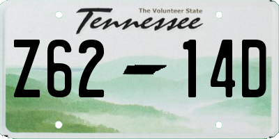 TN license plate Z6214D