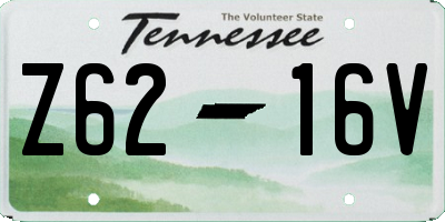 TN license plate Z6216V