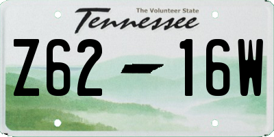 TN license plate Z6216W