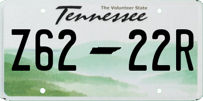 TN license plate Z6222R