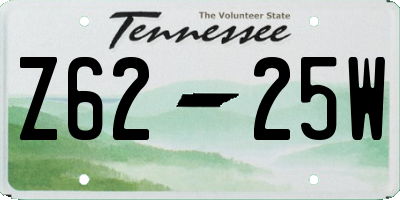 TN license plate Z6225W