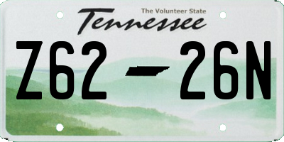 TN license plate Z6226N