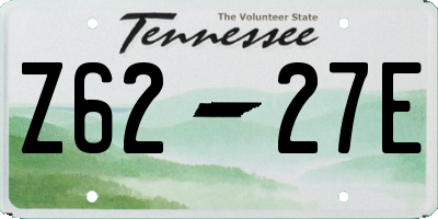 TN license plate Z6227E