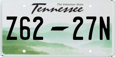 TN license plate Z6227N