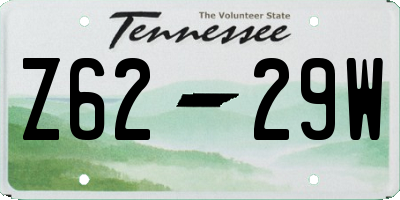 TN license plate Z6229W