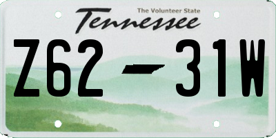 TN license plate Z6231W