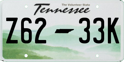TN license plate Z6233K