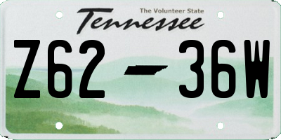 TN license plate Z6236W