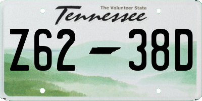 TN license plate Z6238D