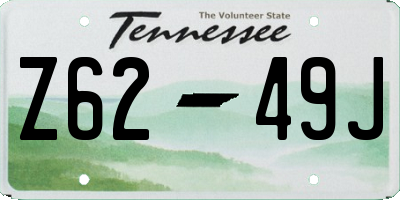 TN license plate Z6249J