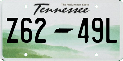 TN license plate Z6249L