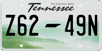 TN license plate Z6249N