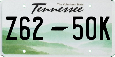 TN license plate Z6250K