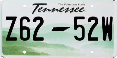 TN license plate Z6252W