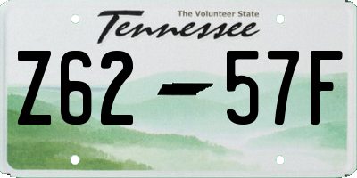 TN license plate Z6257F