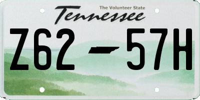 TN license plate Z6257H