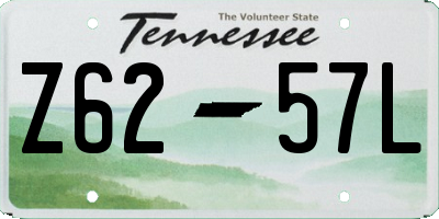 TN license plate Z6257L