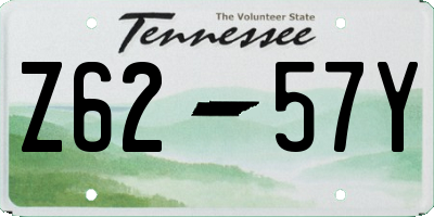 TN license plate Z6257Y