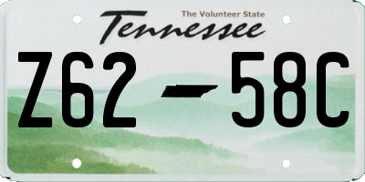 TN license plate Z6258C