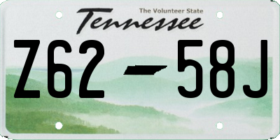 TN license plate Z6258J