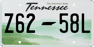 TN license plate Z6258L