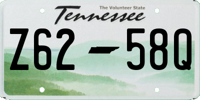 TN license plate Z6258Q