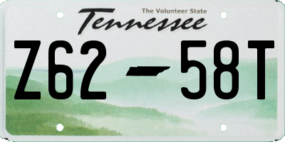 TN license plate Z6258T