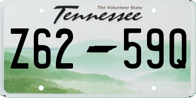 TN license plate Z6259Q