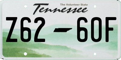 TN license plate Z6260F
