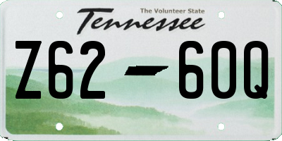 TN license plate Z6260Q