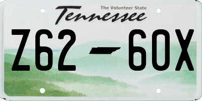 TN license plate Z6260X