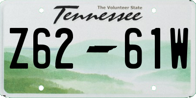 TN license plate Z6261W