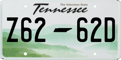 TN license plate Z6262D
