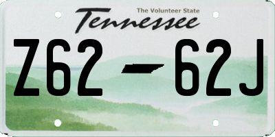 TN license plate Z6262J