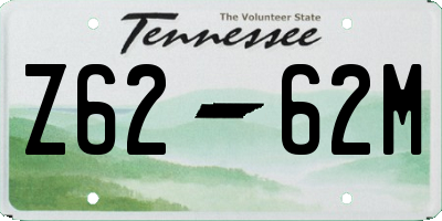 TN license plate Z6262M