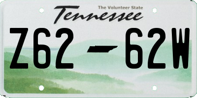 TN license plate Z6262W