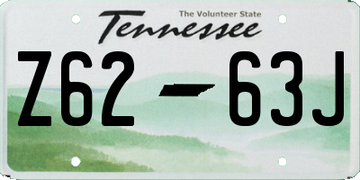 TN license plate Z6263J