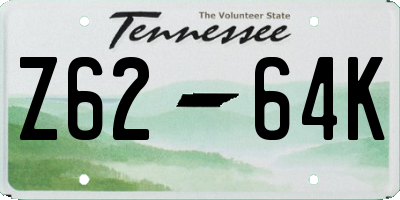 TN license plate Z6264K