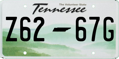 TN license plate Z6267G