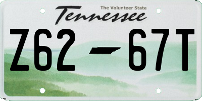 TN license plate Z6267T