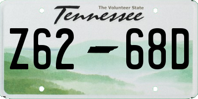 TN license plate Z6268D