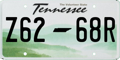 TN license plate Z6268R