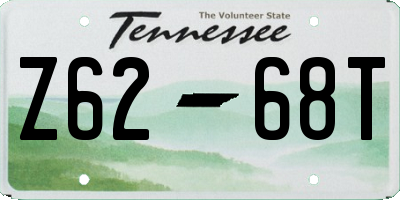 TN license plate Z6268T
