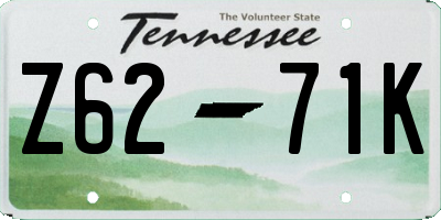 TN license plate Z6271K