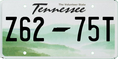 TN license plate Z6275T